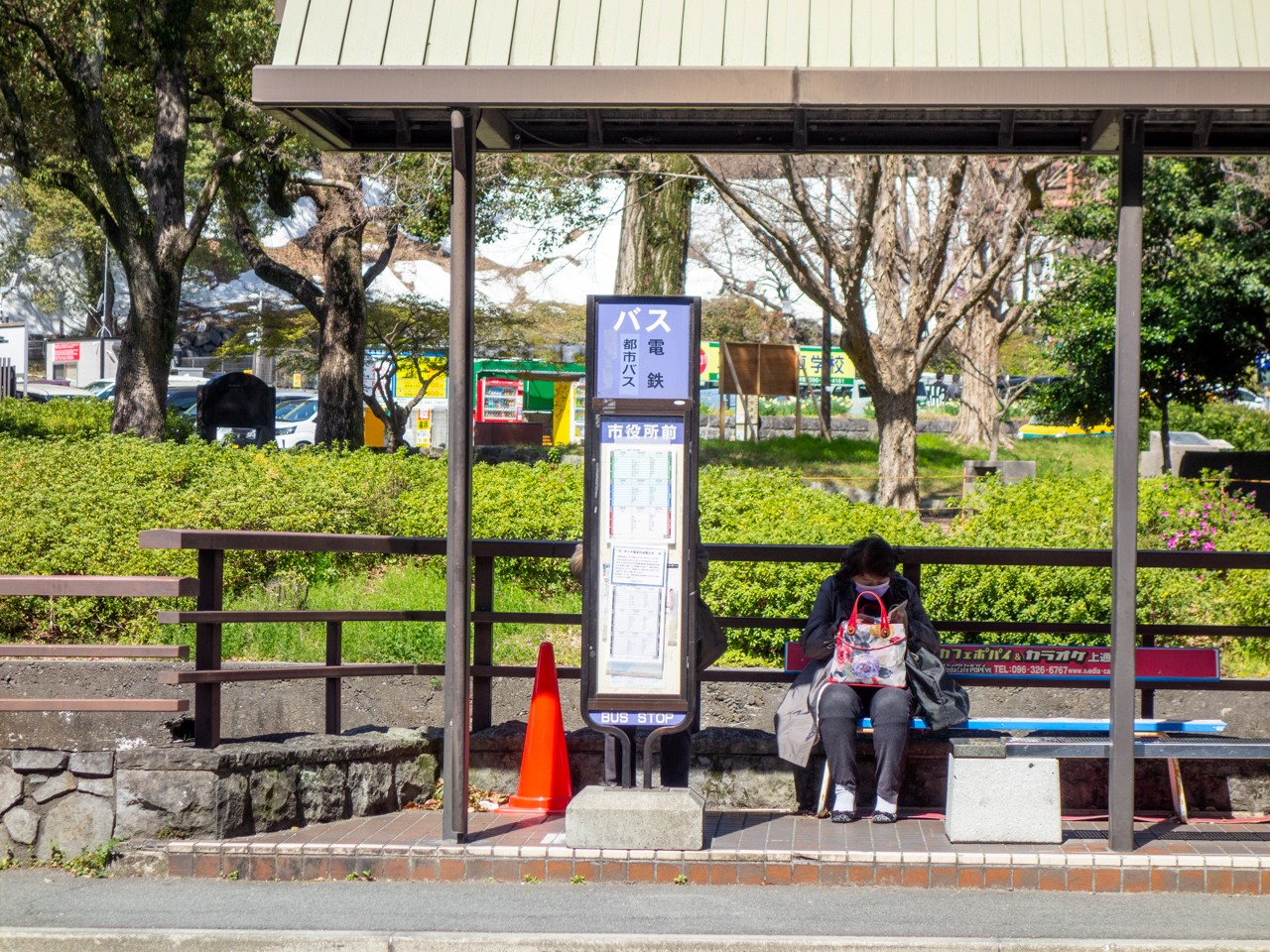 熊本市の市役所前バス停