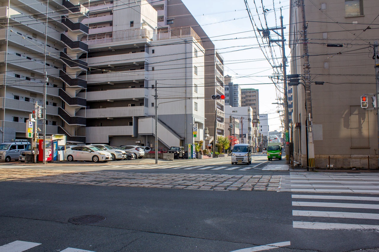米屋町一丁目と二丁目の境目