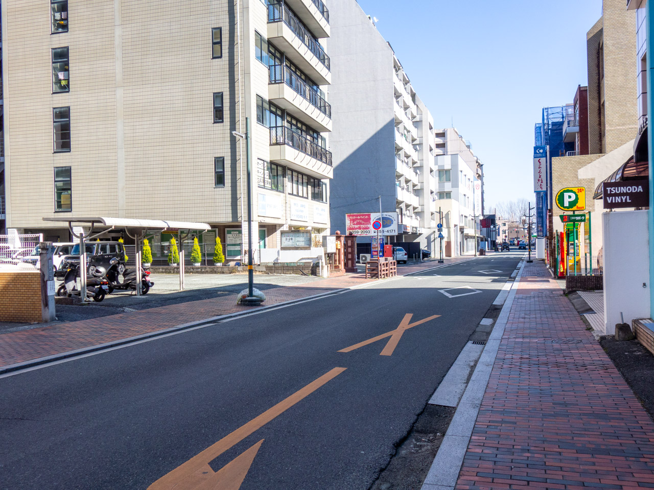 紺屋町一丁目から見た上鍛冶屋町