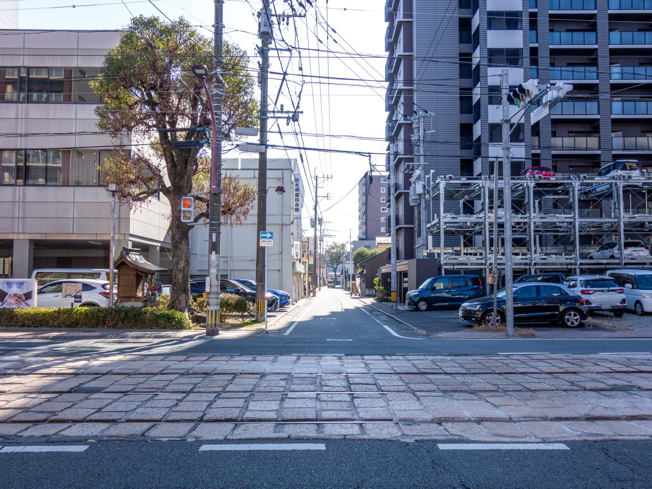 紺屋町一丁目から見た二丁目の風景